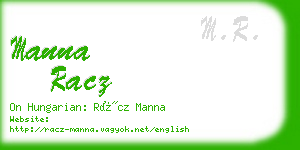 manna racz business card